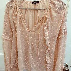 Express Women's pale pink Ruffle Blouse